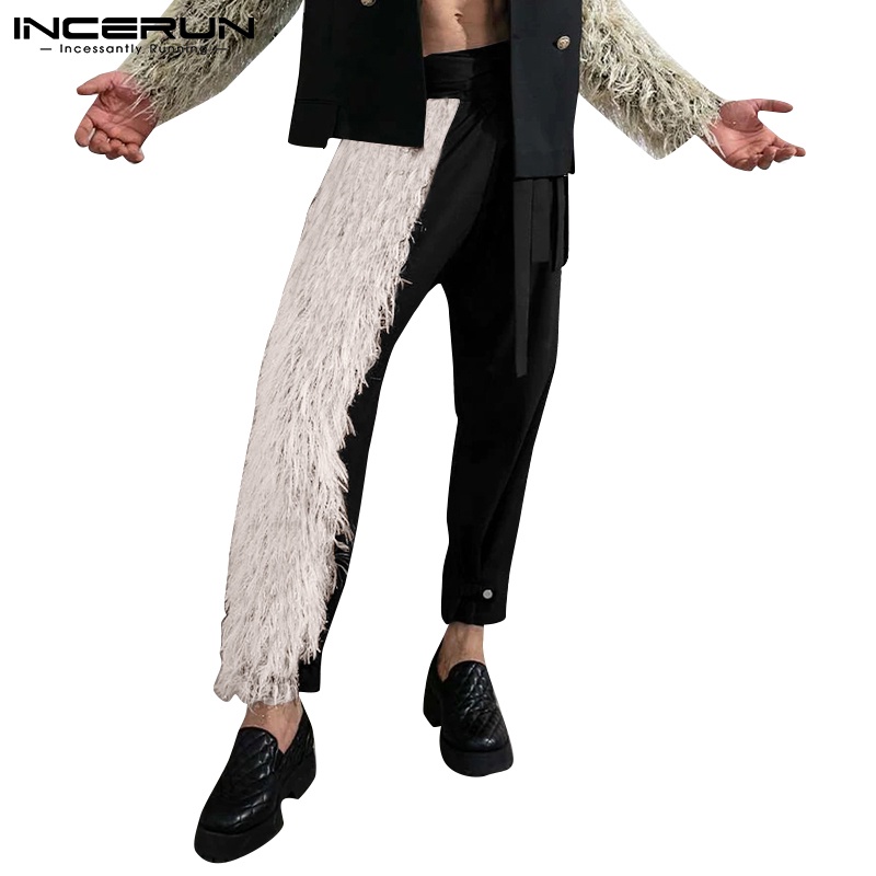 Quần dài nam INCERUN ống rộng cá tính thời trang