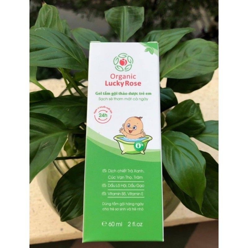 Sữa tắm dầu gội hữu cơ cho bé Organic Lucky Rose an toàn cho trẻ sơ sinh
