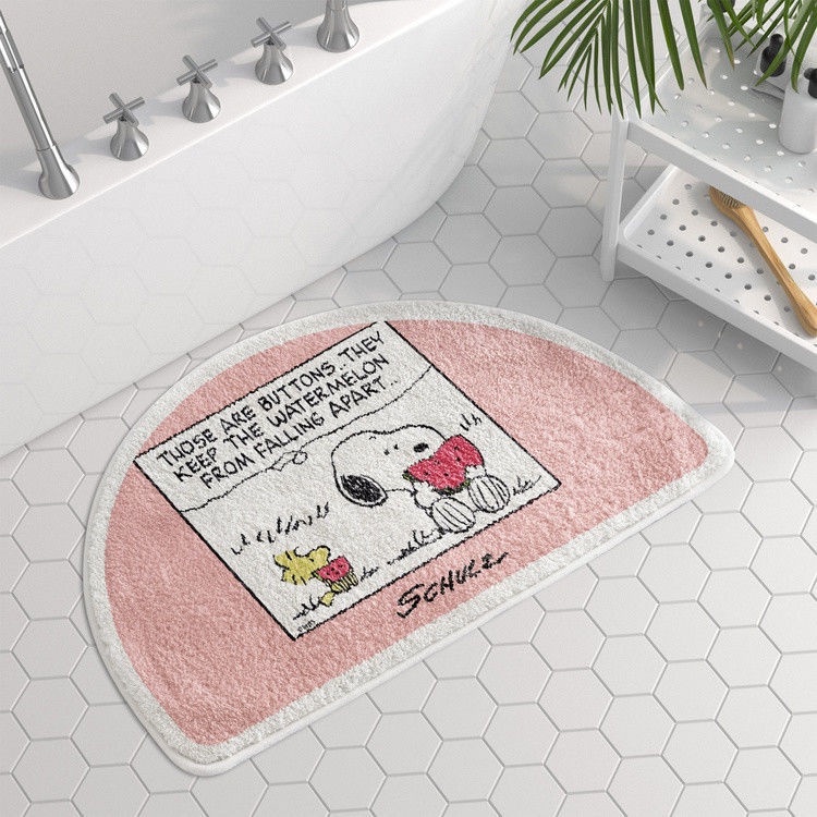 Thảm Chùi Chân Chống Trượt Thấm Hút Tốt In Hoạt Hình Snoopy Dễ Thương