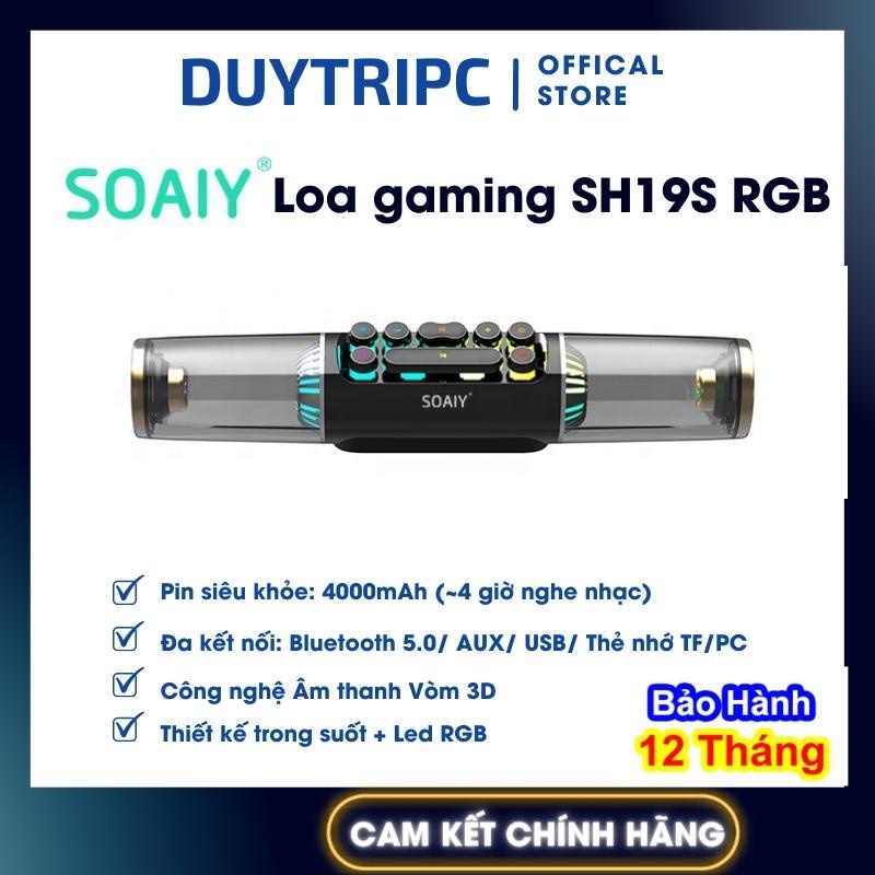 Loa Gaming SOAIY SH19 Bluetooth⚡Pin Trâu 4 giờ⚡ Đa kết nối Bluetooth/USB/PC/AUX/TF Card ⚡BH 12 Tháng⚡RGB FULL MÀU