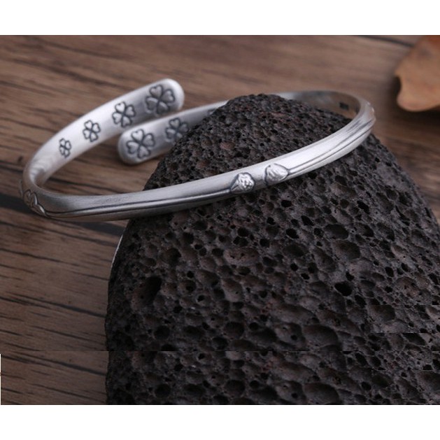 Vòng Tay Khắc Liên Hoa Tây Tạng - VT364