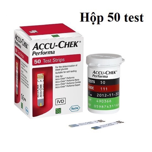 (GIAO NHANH 30 PHÚT) que thử đường huyết ACCU CHEK PERFORMA HÀNG CHÍNH HÃNG