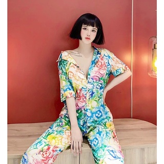 Đồ bộ nữ Pijama lụa Latin, hoạ tiết LV sang