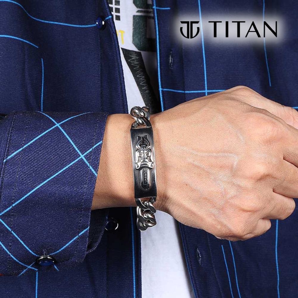 Lắc tay nam CH, vòng tay nam Chrome Hearts S925 chốt khóa chắc chắn vòng tay cá tính mạnh mẽ màu bạc TITAN Shop không gỉ