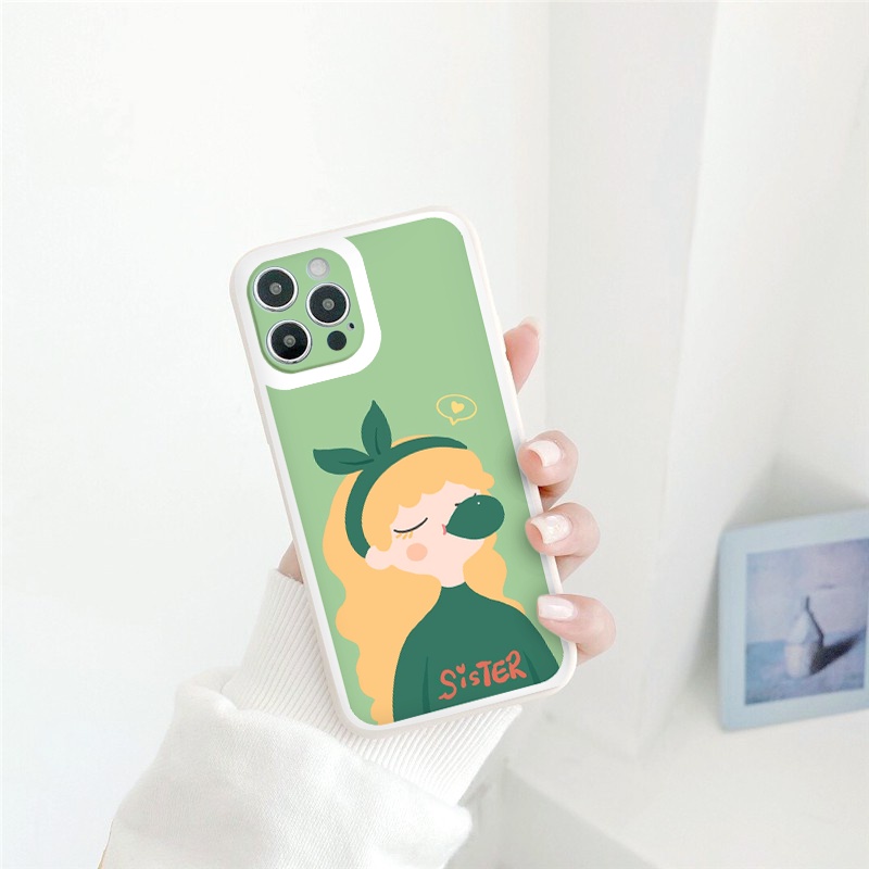 Ốp lưng iphone Cô gái tinh nghịch cạnh vuông lỗ camera 6/6splus/7/7plus/8/8plus/x/xr/xs/11/12/13/pro/promax tr1160