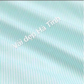 vải thô sọc xanh lá khổ vải 1m6