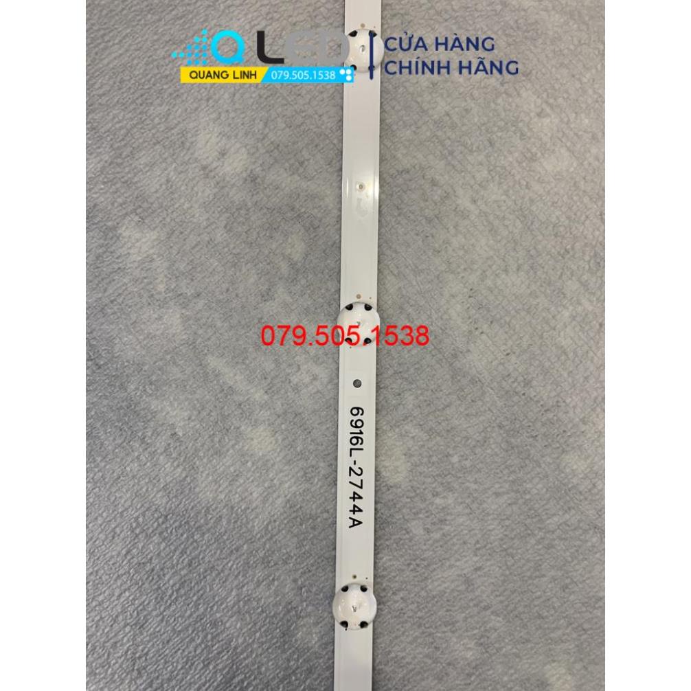 LED TIVI  LG 43UH610 43UH617 43UH619 6916L-2744A HÀNG MỚI THANH 3 THANH, MỖI THANH 8 BÓNG 3V DÀI 84,1cm.