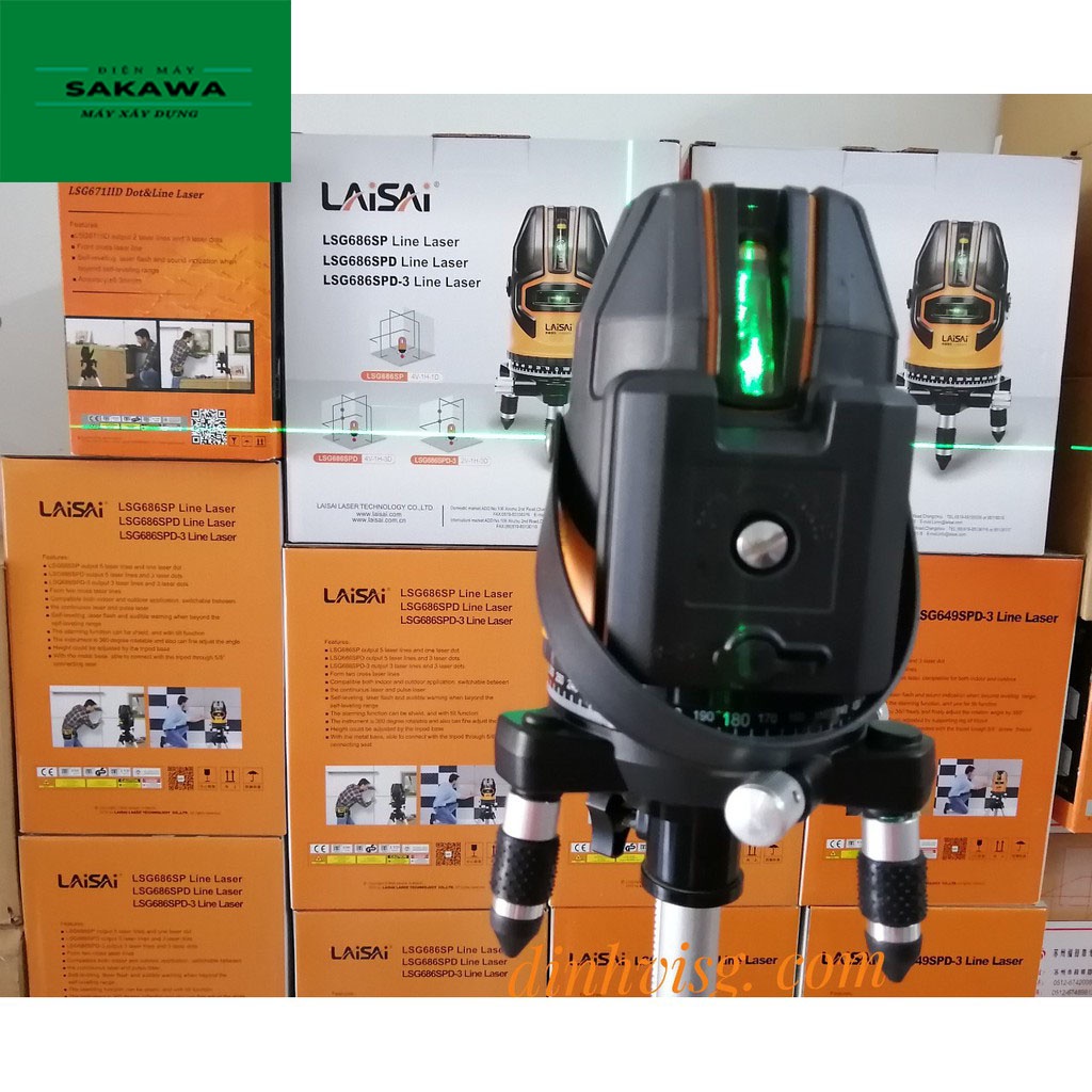 Máy cân bằng laser 5 tia xanh  LAISAI LSG686SPD