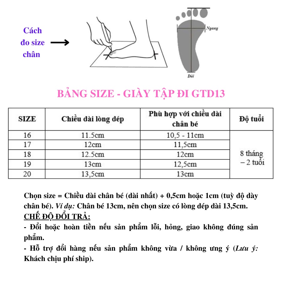 Giày tập đi cho bé gái da mềm Bunny Store, giày bé gái phù hợp cho bé sơ sinh từ 8 tháng đến 2 tuổi đế mềm GTD13