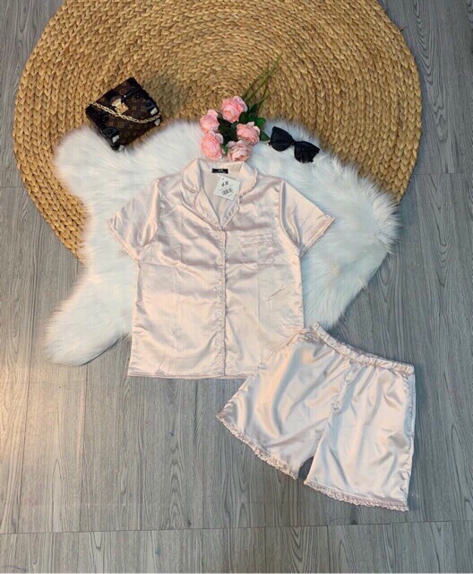 XẢ KHO- Bộ sóc pizama lụa viền xinh xắn