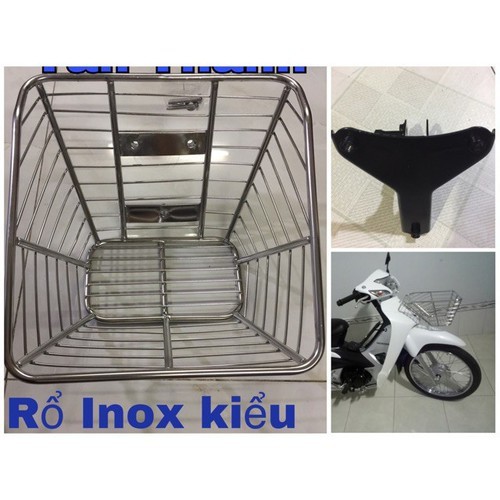 Rổ xe máy wave nhỏ inox 10li