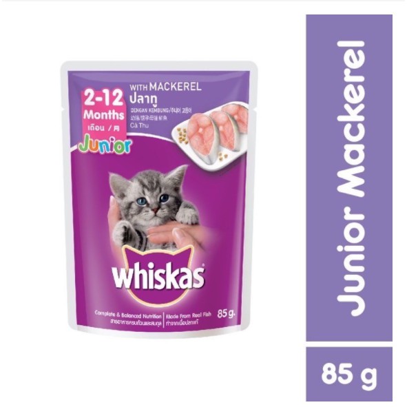 Thức ăn PATE WHISKAS GÓI 85g (Cho Mèo Lớn Và Mèo Nhỏ), thức ăn thú cưng