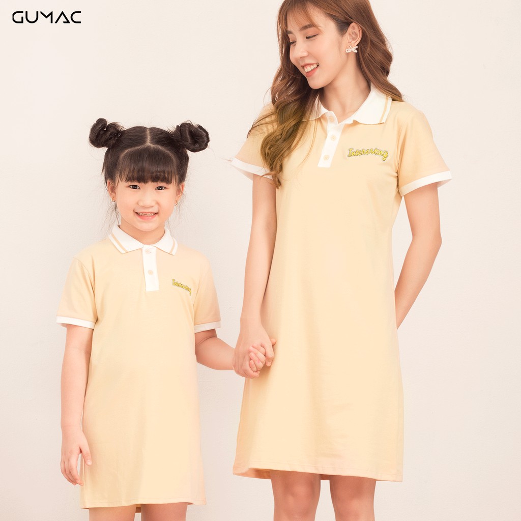 [Mã MABR07062 giảm 8% tối đa 50K đơn từ 249K] Đầm phối màu cổ bẻ dành cho bé DKA514 GUMAC | BigBuy360 - bigbuy360.vn