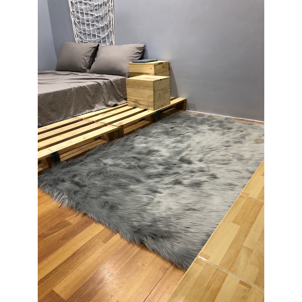 Thảm lông xám dài chụp ảnh,trải sàn