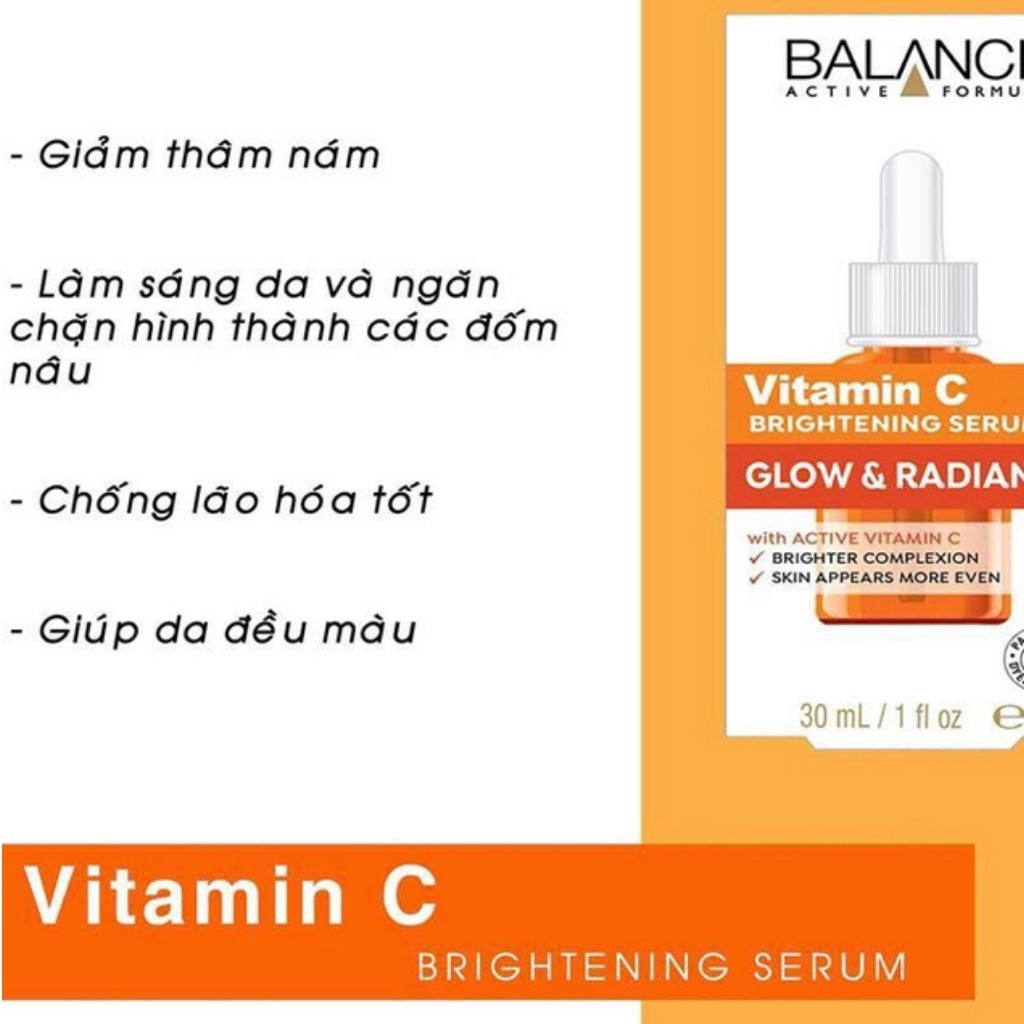 Serum Trắng Da, Mờ Thâm Balance Active Formula Vitamin C Brightening 30ml