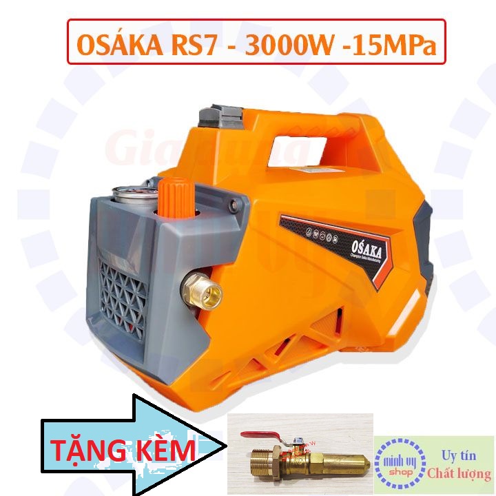 Máy xịt rửa điều hòa- máy rửa xe chỉnh áp Osaka RS7 - 3000W - Dây 15 mét TẶNG BÉC RỬA MÁY LẠNH