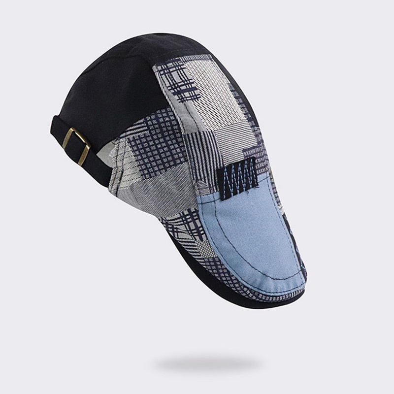 Fancy Mũ Beret Họa Tiết Kẻ Sọc Phong Cách Retro Dành Cho Nam Và Nữ