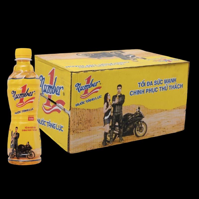 Thùng 24 chai nước tăng lực có ga Number 1 330ml