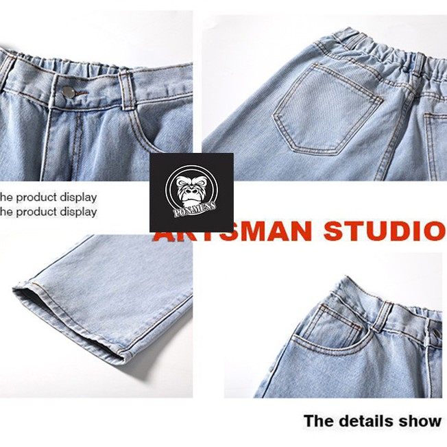 Quần jean baggy nam nữ ống suông rộng màu xanh ghi nhạt 2021 927m | BigBuy360 - bigbuy360.vn