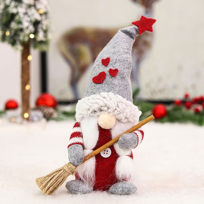 Zone Nice Swedish Gnome Đồ Chơi Quét Gnome Nhồi Bông Với Chổi Trang Trí Giáng Sinh