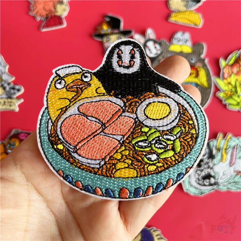 ☸ Miếng Dán Tự Dính Họa Tiết Anime Miyazaki Hayao Dễ Thương ☸ 1 Huy Hiệu Totoro / Kiki / Ponyo / No Face Man Ủi Lên Quần Áo / Túi Xách DIY