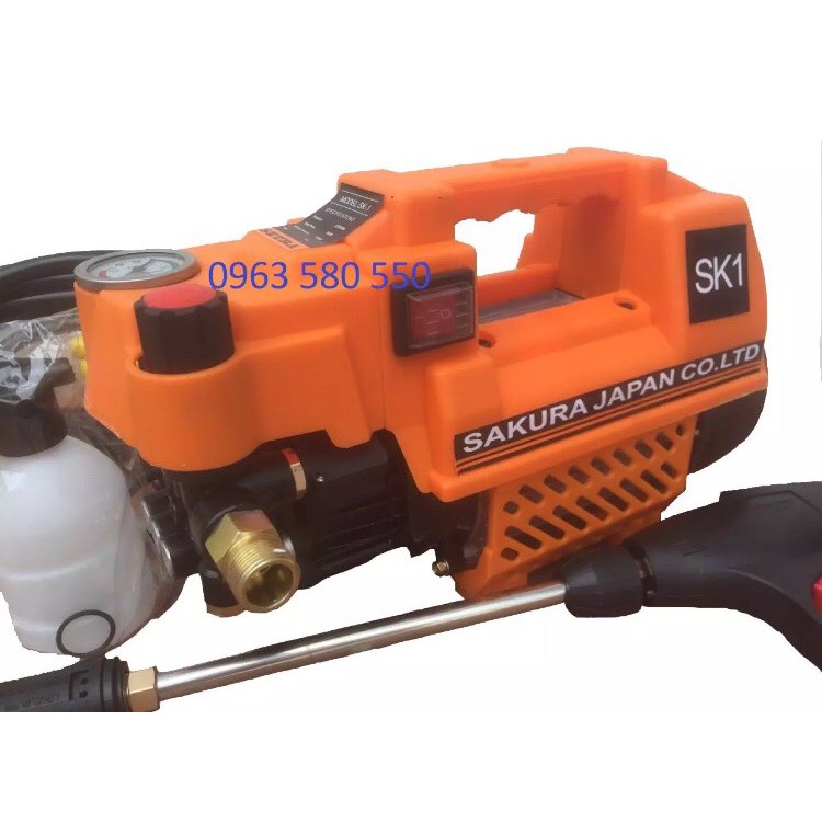 Máy Bơm Rửa Xe Chỉnh Áp SAKURA.JAPAN .SK1. Công Suất 2400W. Có chỉnh áp trên thân máy. Máy xịt rửa xe máy. Ôtô. Máy lạnh