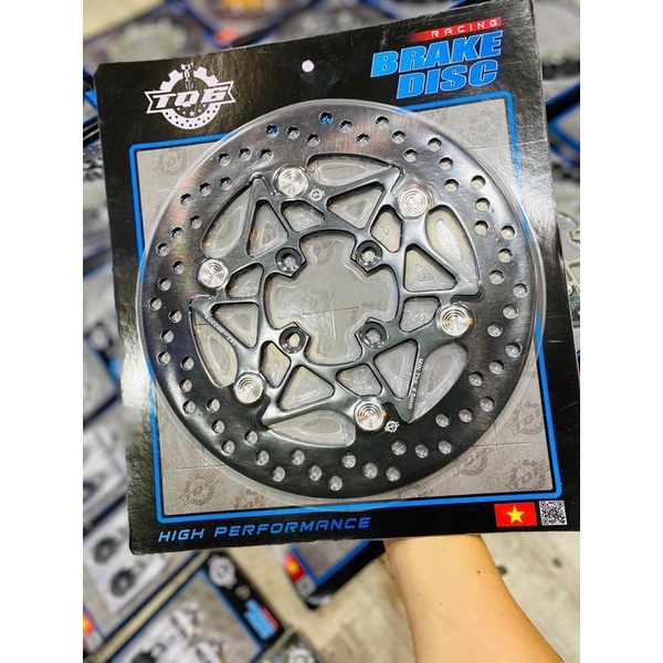 Đĩa thắng trước TQ6 khoen INOX lòng 4 lỗ size 267mm