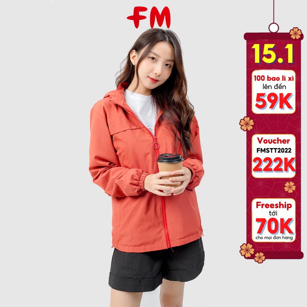 Áo khoác gió nữ FM Style 2 lớp chất gió tráng bạc chống nước,chống gió ngăn tia UV chất liệu cao cấp thể thao 210925001