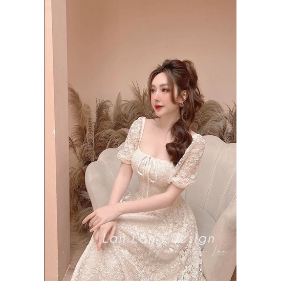 Váy đầm ren xoè dự tiệc sang trọng chất ren cao cấp V271 fullsize AĐ BOUITIQE