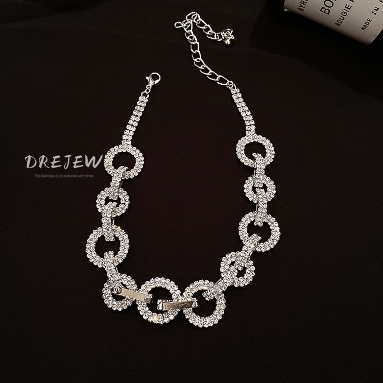 DREJEW Vòng Cổ Đính Đá Lấp Lánh Phong Cách Thời Trang Nhật Hàn