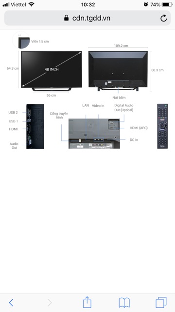 TiVi Led Sony 48W650D