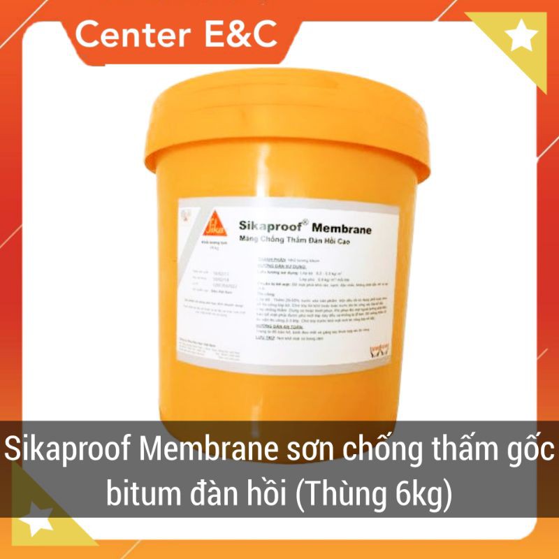 Sơn chống thấm Sika Membrane 6kg - Sơn tường ngoài trần nóc nhà ban công ô văng sê nô tiện lợi dễ dùng giá rẻ độ bền cao