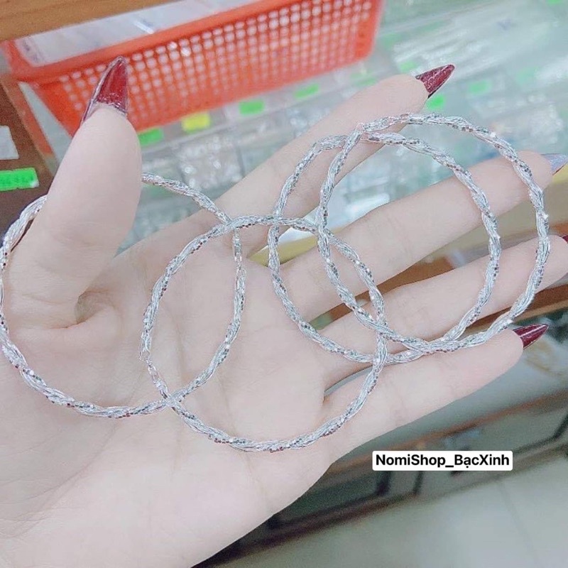 Lắc tay Xoắn cho nữ Bạc, thiết kế đơn giản tinh tế nhưng không kém phần sang trọng Mainomi Shop Bạc Xinh