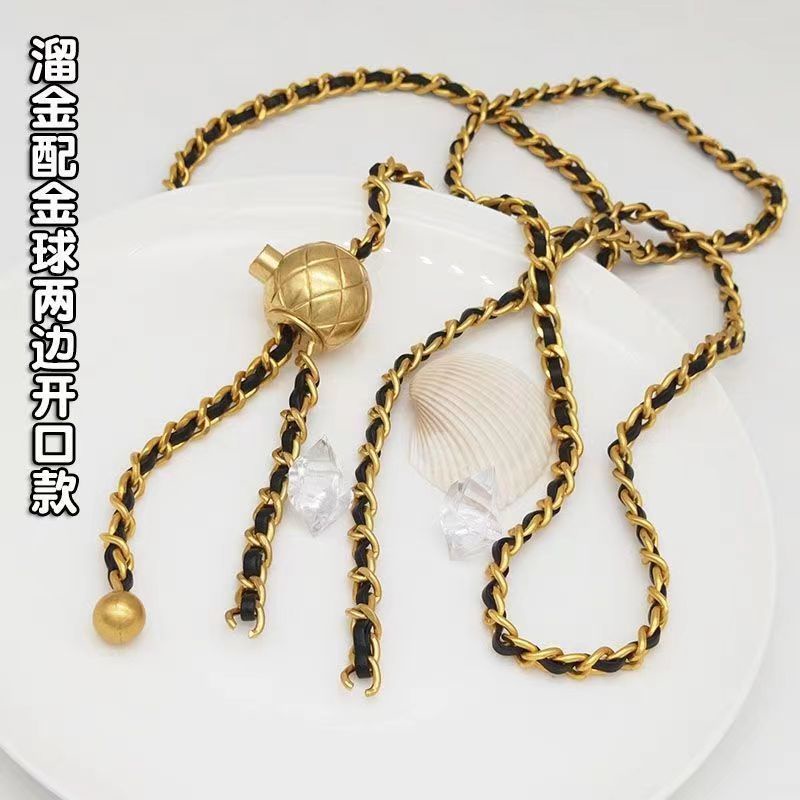 Dây Xích Đeo Túi Xách Thay Thế Bằng Da Hình Quả Bóng Vàng Nhỏ Có Thể Điều Chỉnh Với Hương Thơm Nhỏ Chất Lượng Cao Xiangxiang