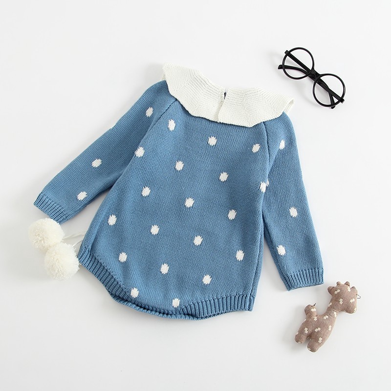 Jumpsuit Dệt Kim Tay Dài Cho Bé Gái