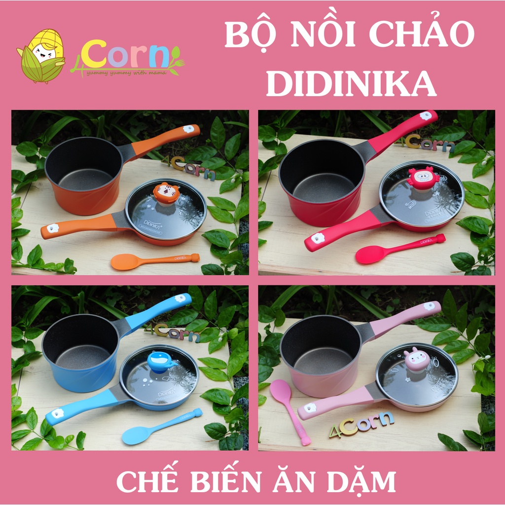 [Chính hãng] Bộ nồi chảo Didinika Hàn Quốc - Chế biến đồ ăn dặm