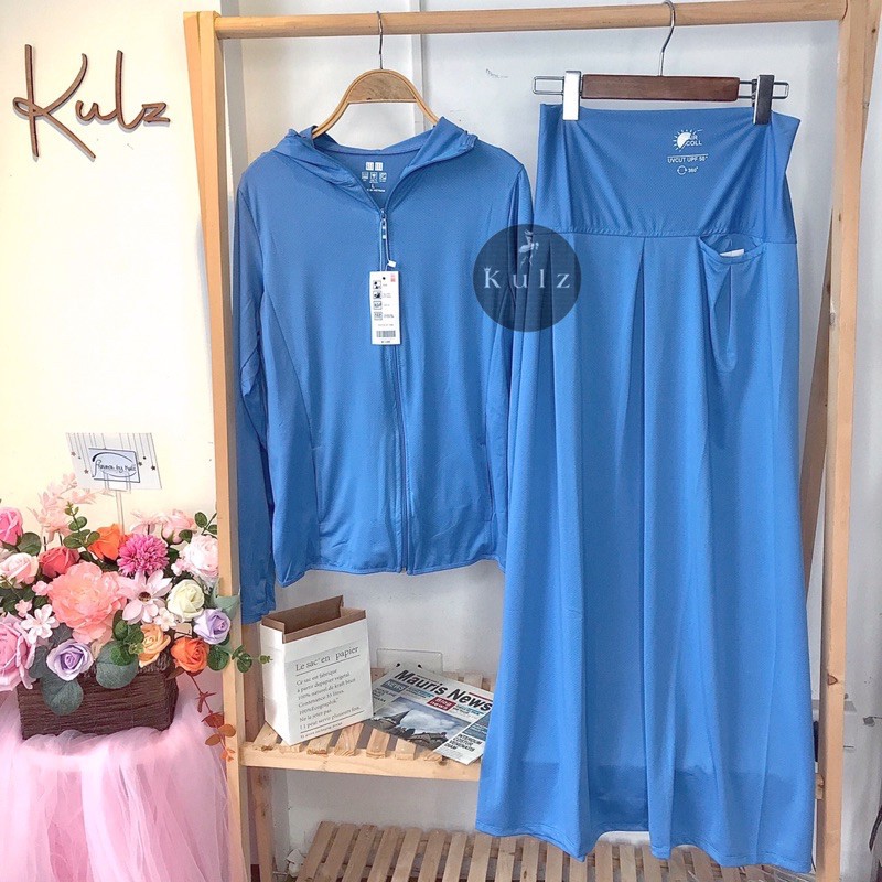 Set Áo nắng CUỘN NỮ + QUÂY THÔNG HƠI cùng màu, mềm, mát