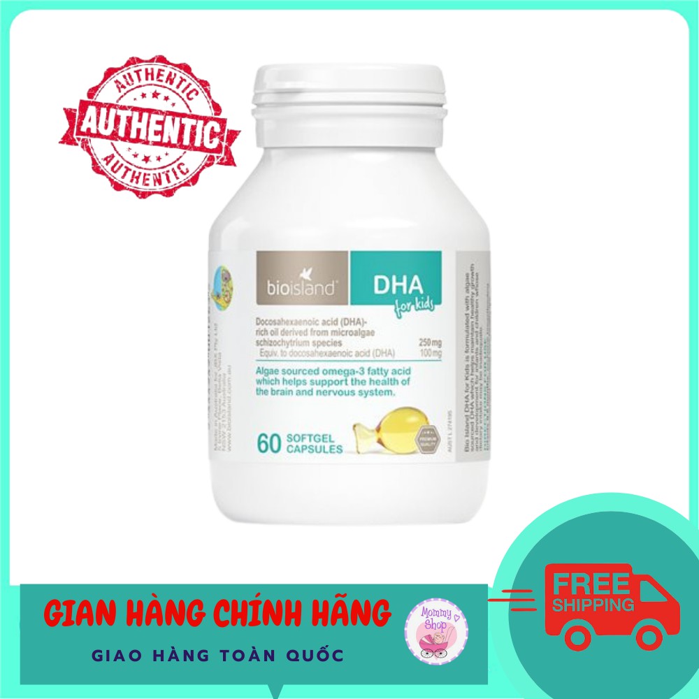 Bioisland DHA cho bé – Mẫu Mới Hộp 60 viên của Úc-Cam Kết Chính Hãng- Giúp Bé Thông Minh Linh Hoạt