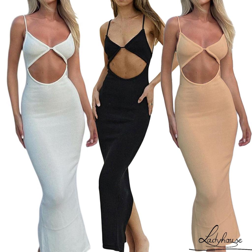 Đầm Không Tay Lưng Cao Ôm Dáng Thiết Kế Khoét Vai Thời Trang Mùa Hè Cho Nữ