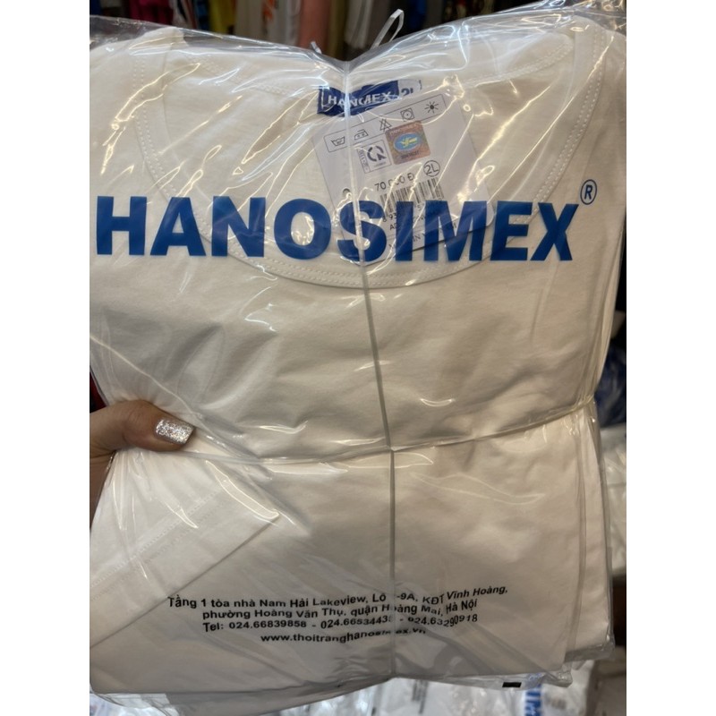 áo cộc tay đông xuân Hanosimex màu trắng