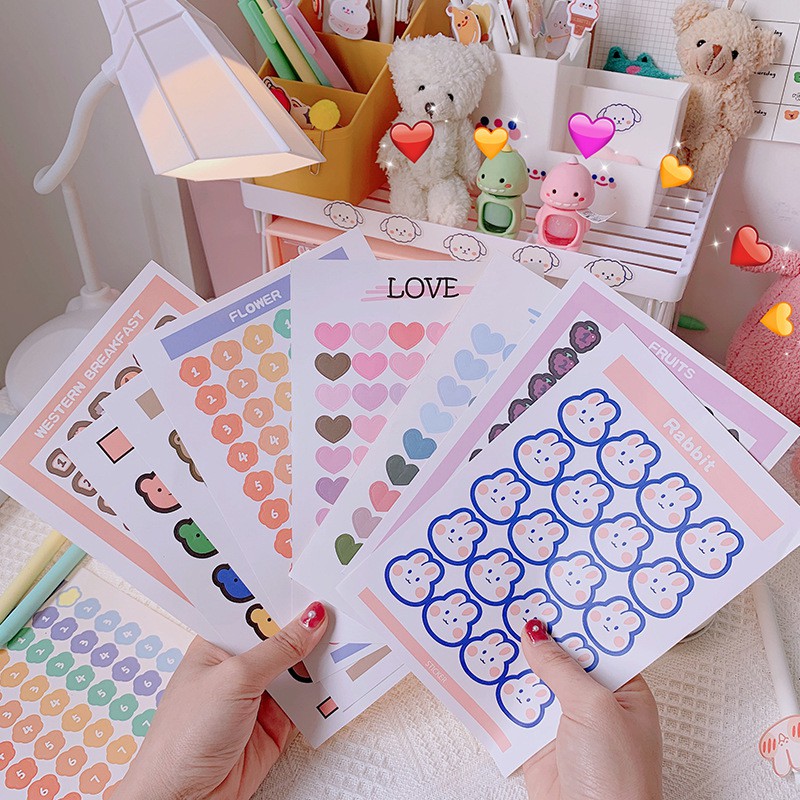Tem nhãn dán Sticker IN194 cao cấp chất liệu decal giấy đế xanh - Khổ A4 - Tem Dán Dễ Thương