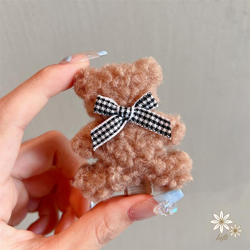 Kẹp Tóc Đính Gấu Bông Hoạt Hình Dễ Thương Thời Trang Mùa Thu Cho Bé Gái