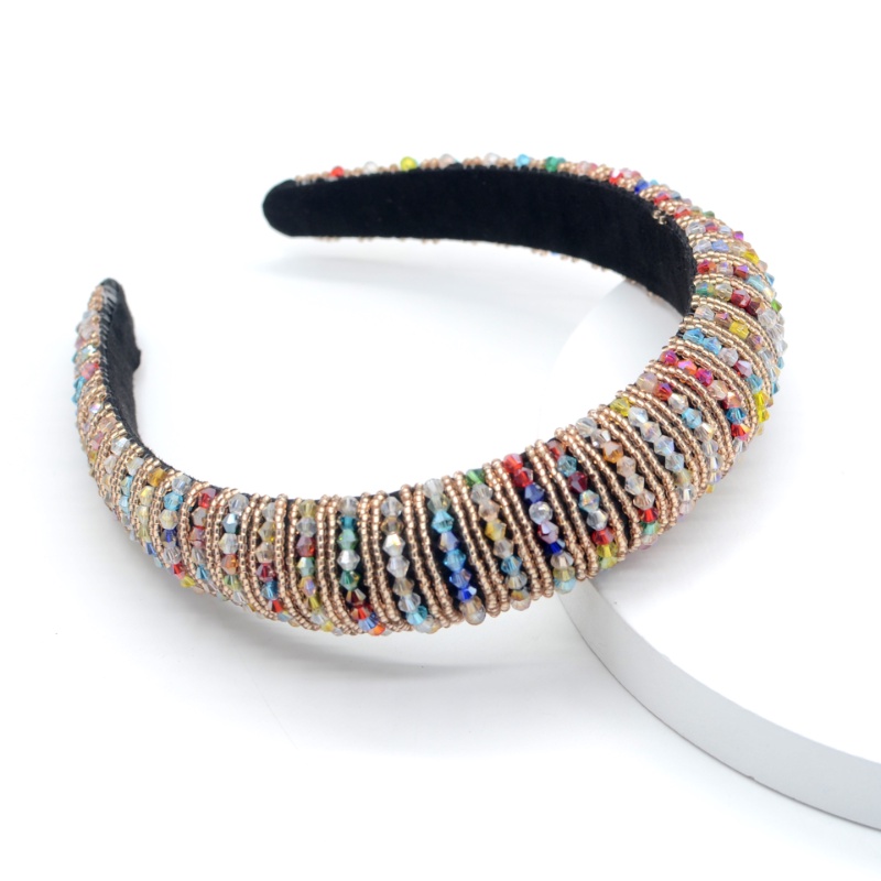 Băng Đô Bản Rộng Đính Đá Pha Lê Lấp Lánh Phong Cách Baroque Thời Trang Cho Nữ