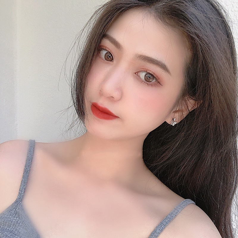 Khuyên tai nữ MANYUE hình bướm đính đá dễ thương