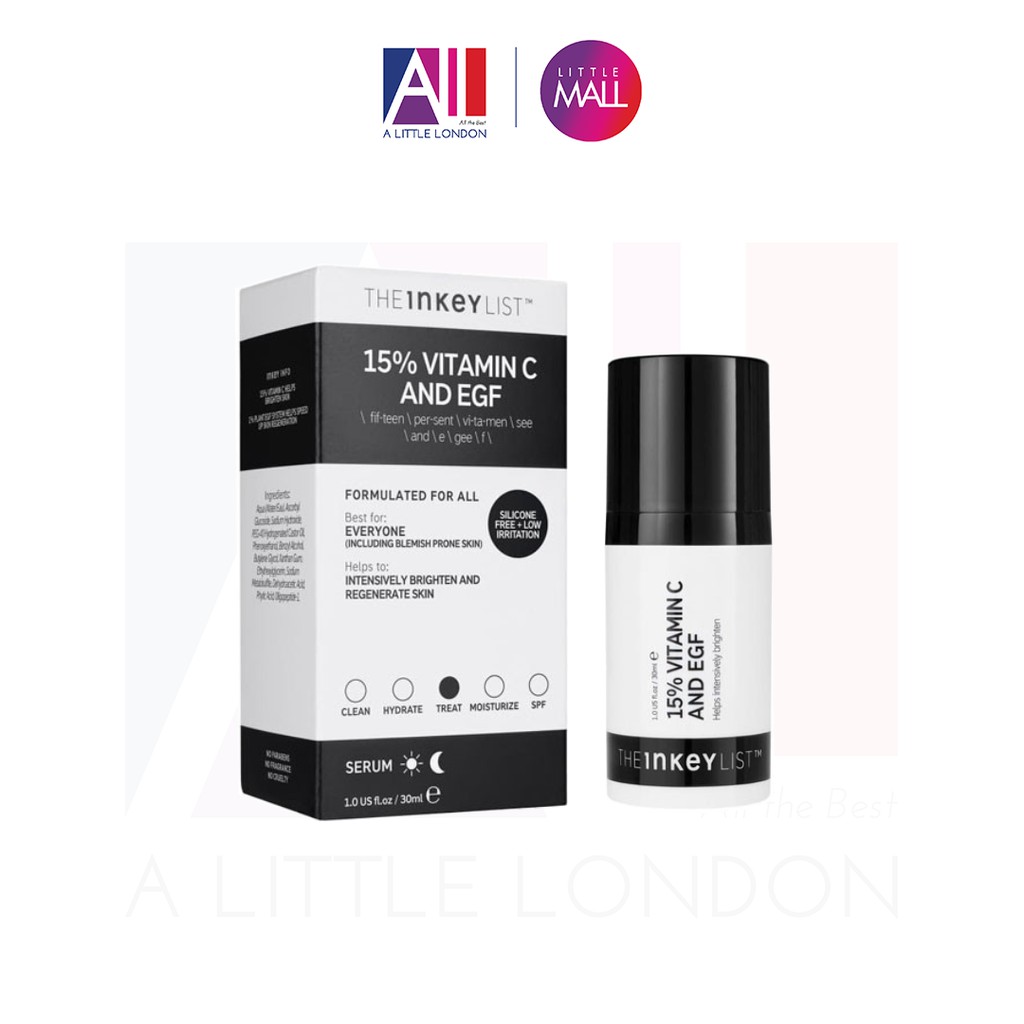 Tinh chất sáng da, chống lão hóa The Inkey List 15% Vitamin C And EGF 30ml