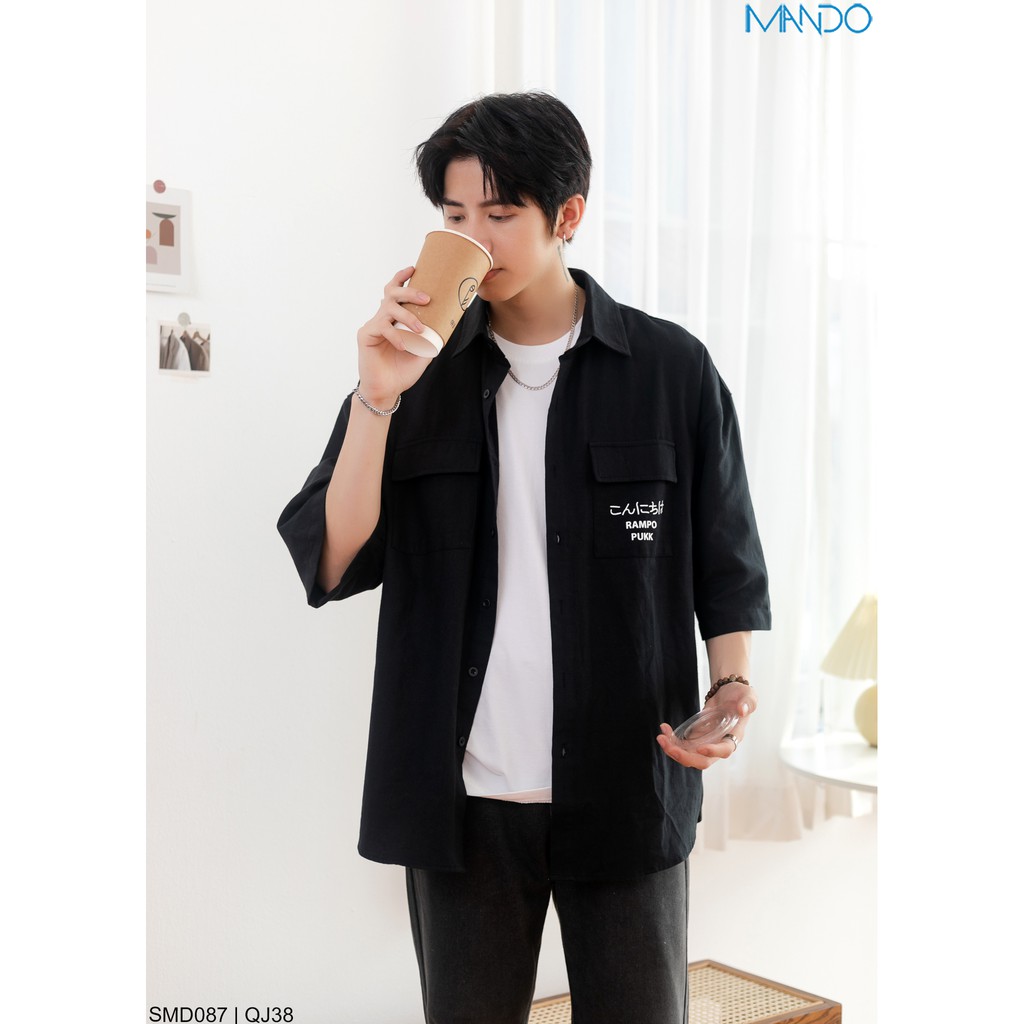 Áo Sơ Mi Nam Ngắn Tay MANDO Form Rộng Họa Tiết Phong Cách Hàn Quôc SMD087 | BigBuy360 - bigbuy360.vn