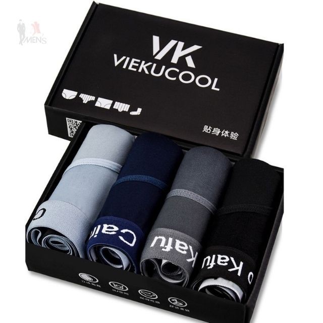 Hộp 4 quần lót nam tam giác thun lạnh cao cấp dành cho nam Veikucool