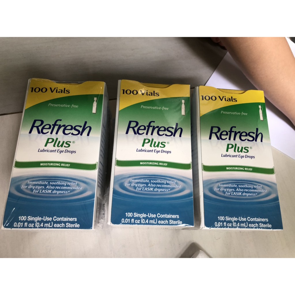 Nhỏ mắt Refresh Plus Tears hộp 100 tép 0.4ml