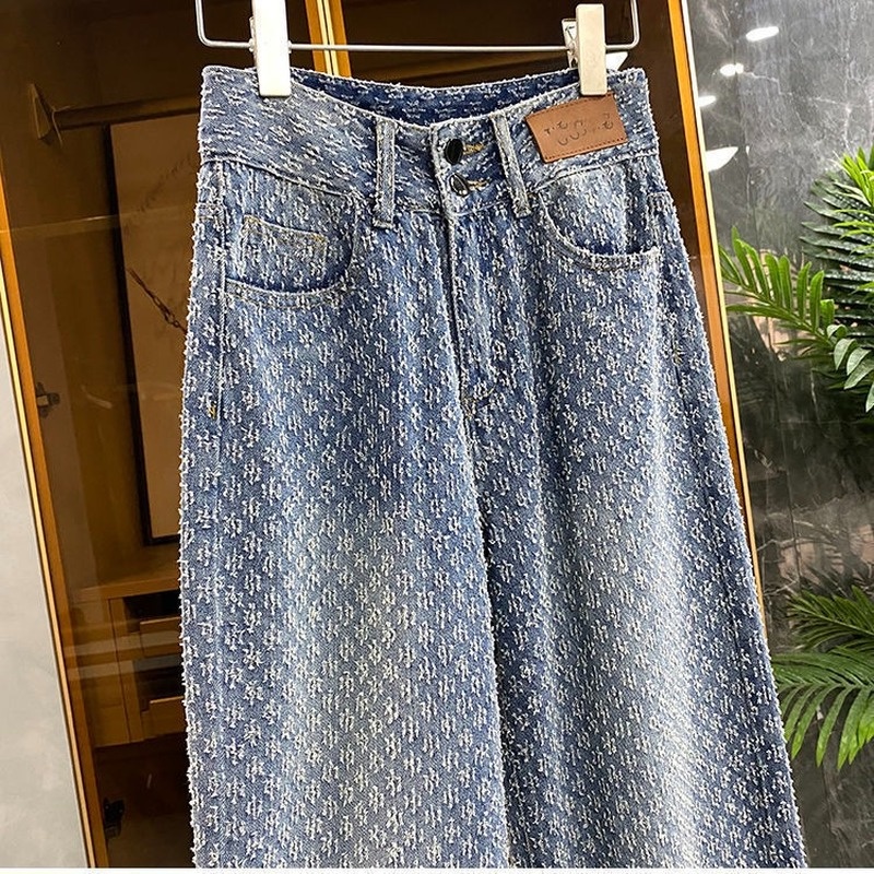 Quần Jean Nữ Ống Rộng Lưng Cao Dễ Phối Đồ Thời Trang Mùa Thu 2022 Mới