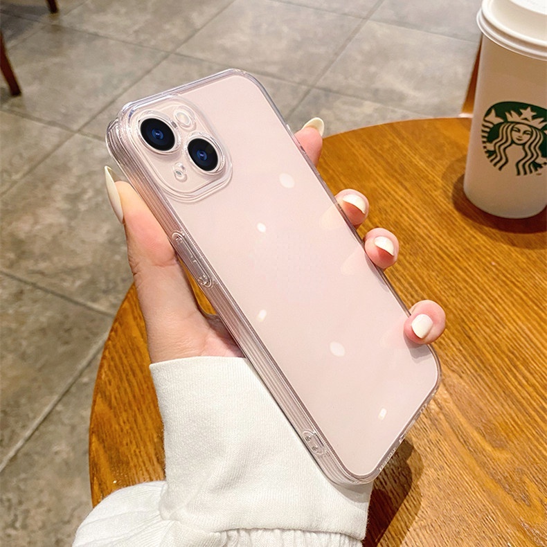 Ốp lưng iphone trong suốt cạnh vuông bảo vệ camera cho ip 6 6s 7 8 SE X XS 11 12 13 14 15 Plus Pro Max - u196, sd196